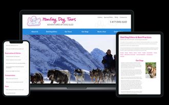 Howling Dog Tours website. Clear tour details, visuals, FAQs, and easy reservation request.