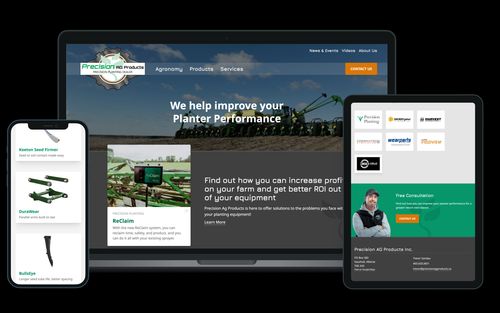 Precision Ag Products website. Clear product information with improved inquiry flows.